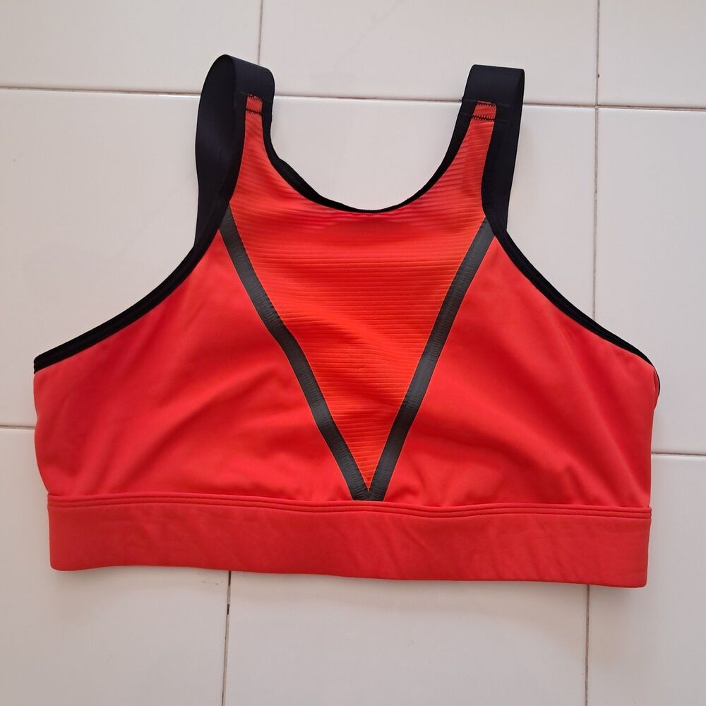 Adidas Women's Aeroready Medium Support Sports Bra Orange black Estimated Sz XS